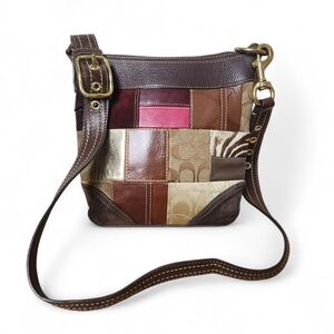 Coach Limited Edition Patchwork Crossbody Bag Mixed Leathers Authentic